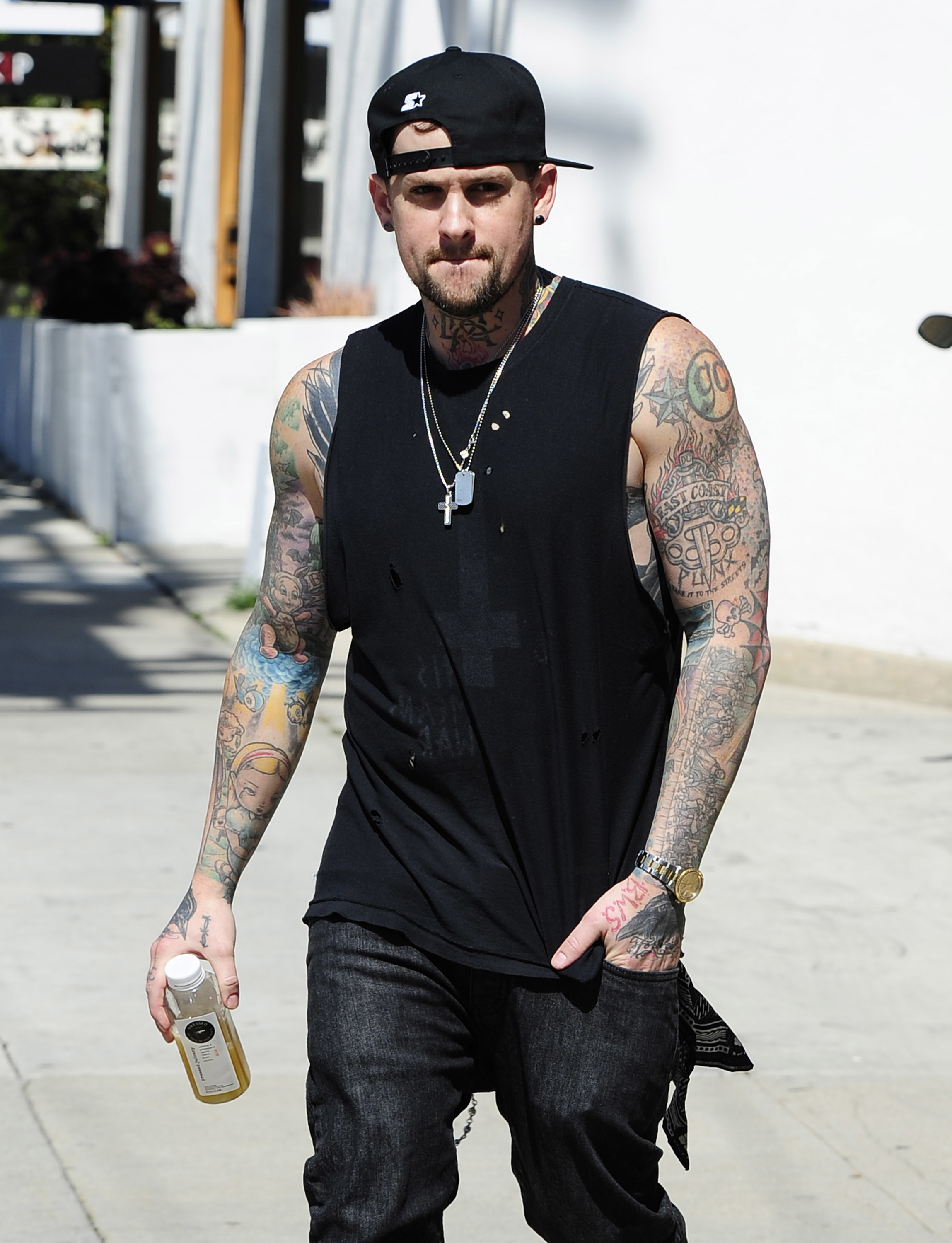 Benji Madden joins celebrity ink club tattoos Cameron Diazs name across  chest