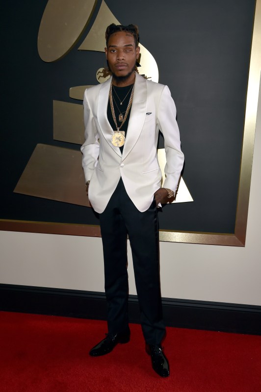 Fetty Wap arrives at the 58th annual Grammy Awards in Los Angeles on Feb. 15, 2016.
