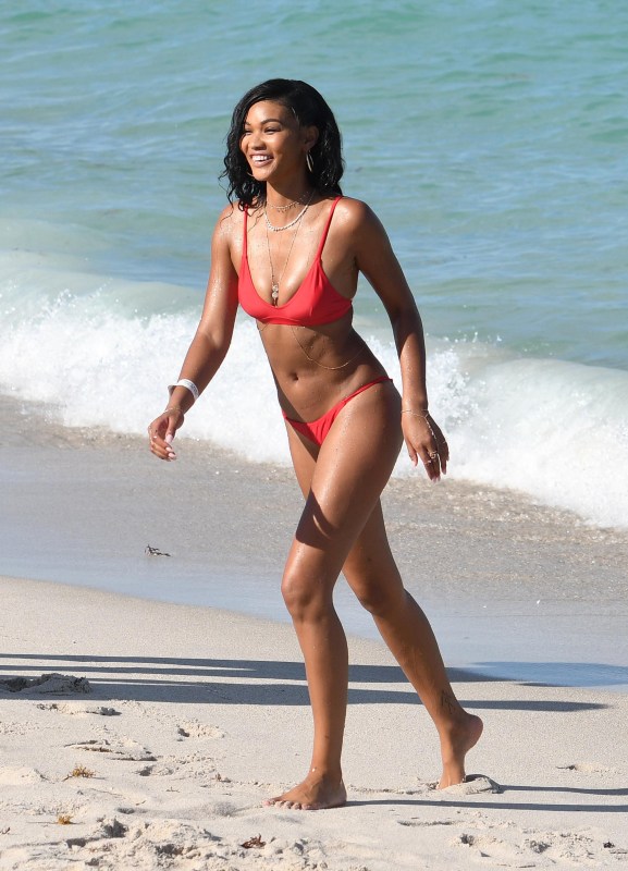 Leaked charlotte mckinney sexy red bikini on a beach