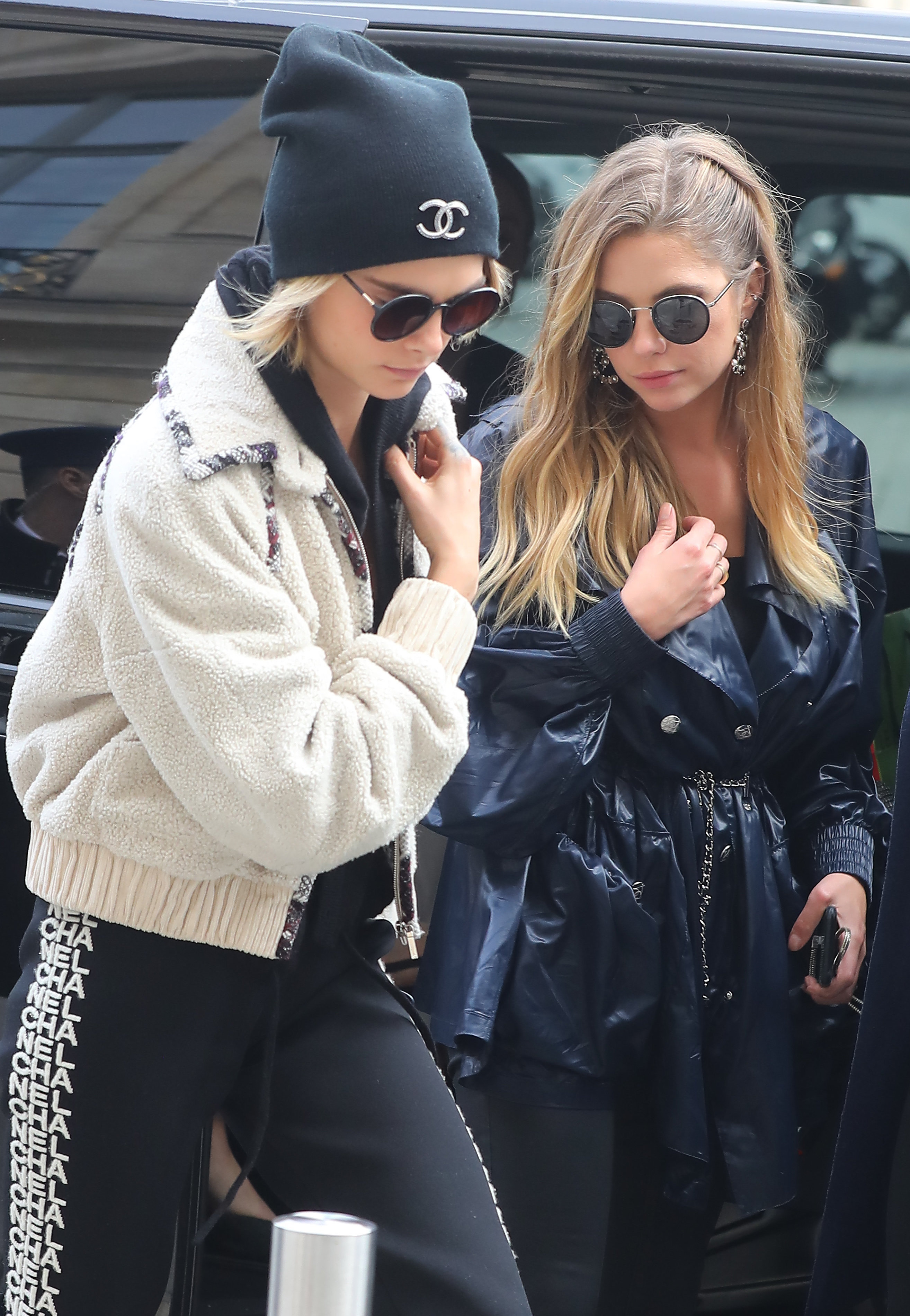 Cara Delevingne and sisters out with their father Charles