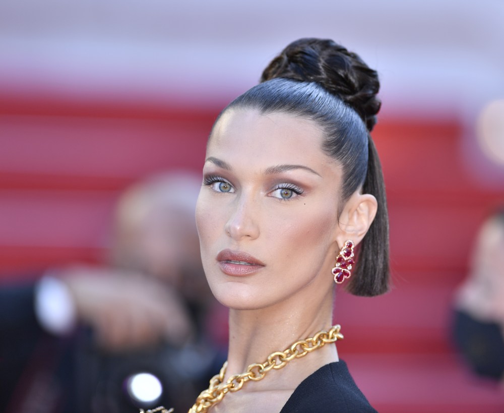 Bella Hadid covers breasts in eye-popping lung necklace at Cannes: See it here | Wonderwall.com