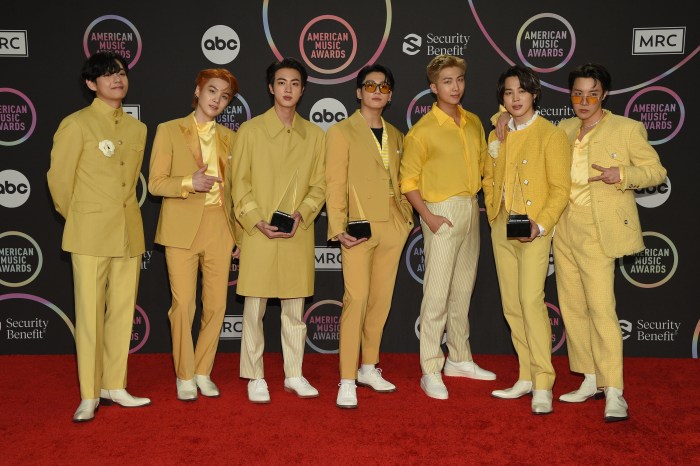 BTS Color Coordinates in Red Suits for Billboard Music Awards
