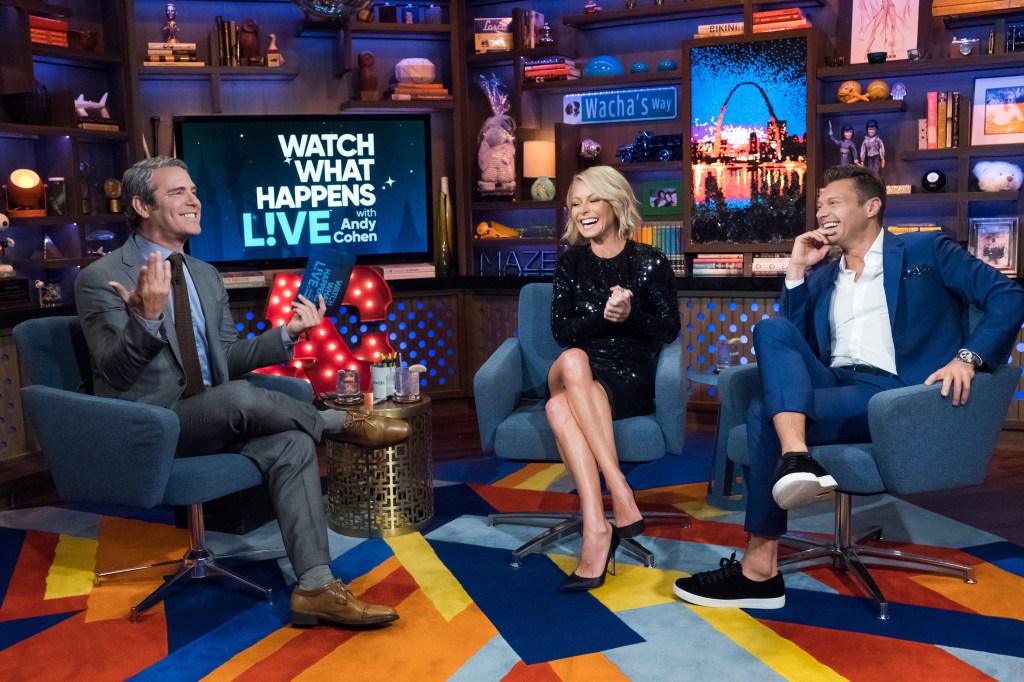 Andy Cohen, Kelly Ripa and Ryan Seacrest